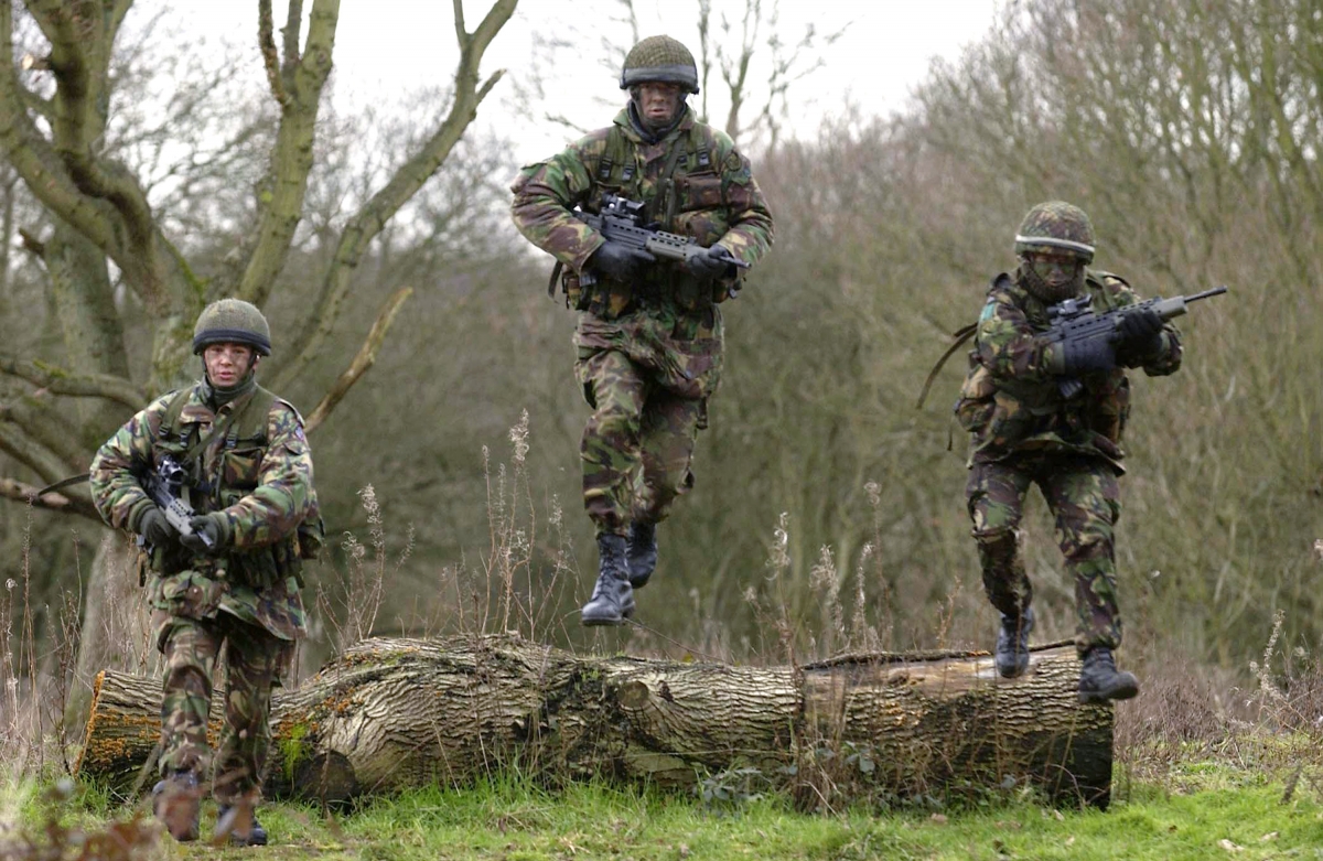 British troops training