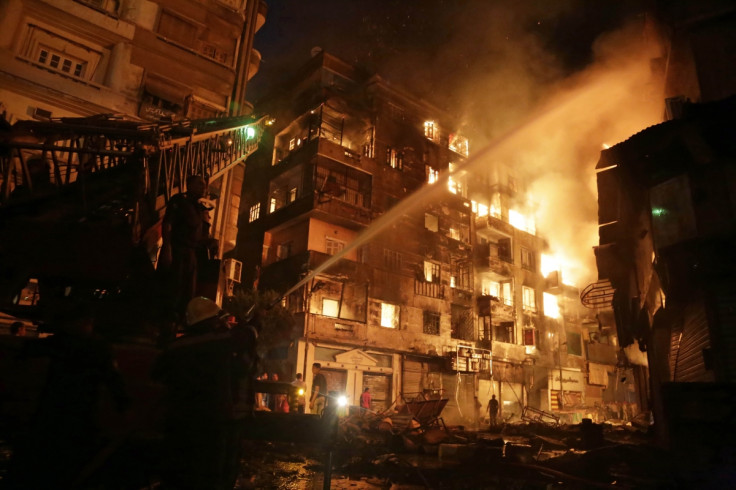 Egyptian firefighters extinguish fire