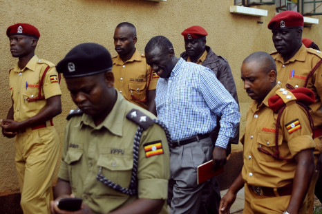 Kizza Besigye arrives in court in Kampala