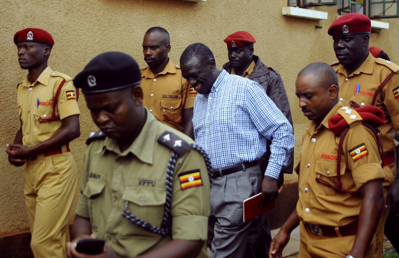 Kizza Besigye arrives in court in Kampala