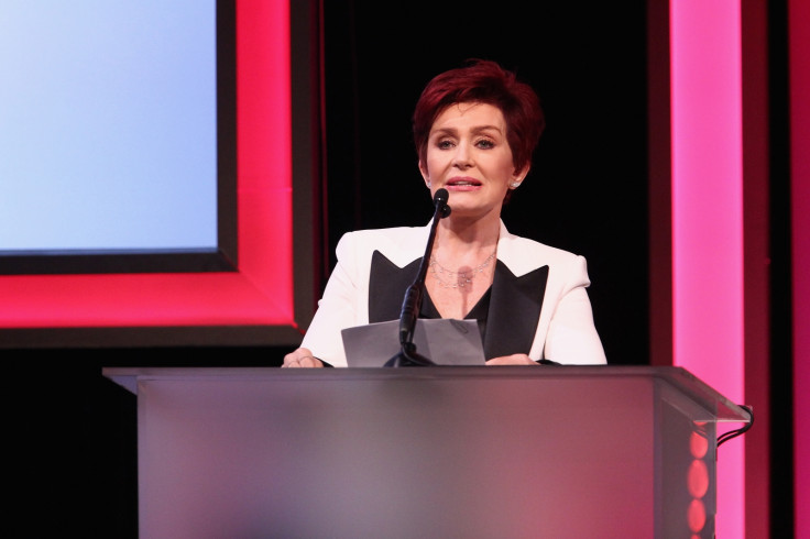 Sharon Osbourne speaking at awards ceremony