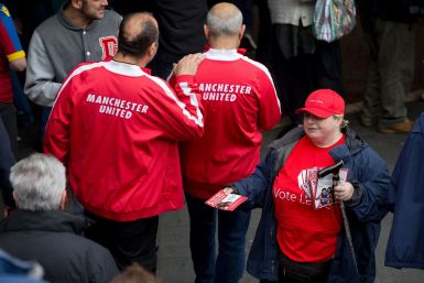 Vote Leave campaigner with Manchester United fan