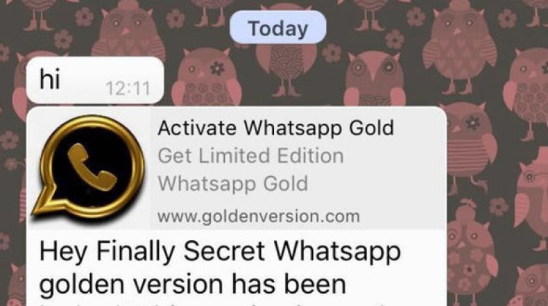 WhatsApp Gold premium version scam