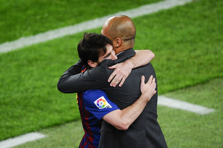 Lionel Messi and Pep Guardiola