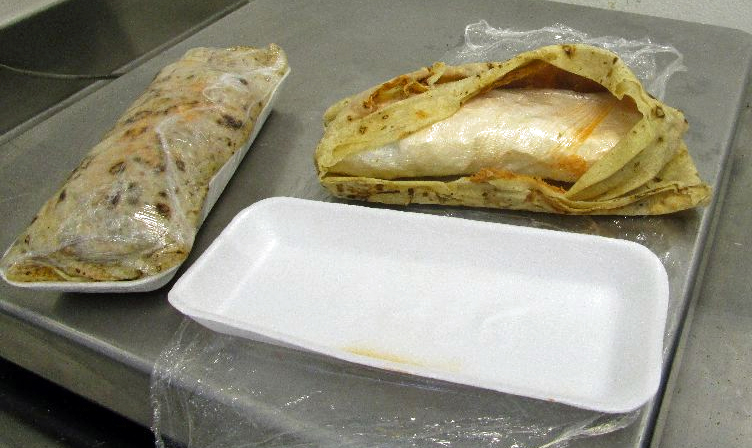 meth-filled burritovalued at more than $3,000 (£2,046) meth-filled burritovalued at more than $3,000 (£2,046)
