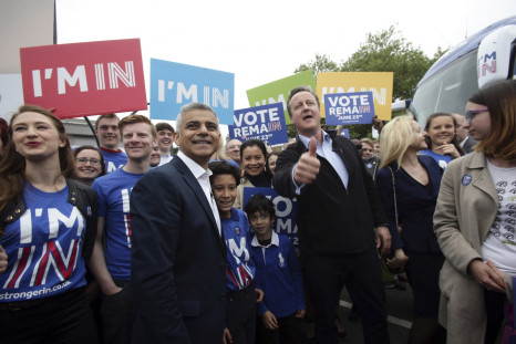 David Cameron makes a joint appearance with Mayor of London Sadiq Khan
