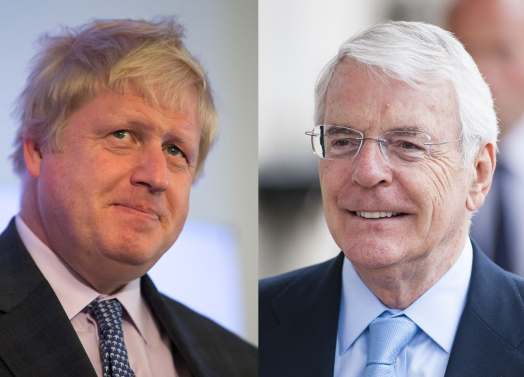 Boris Johnson and John Major