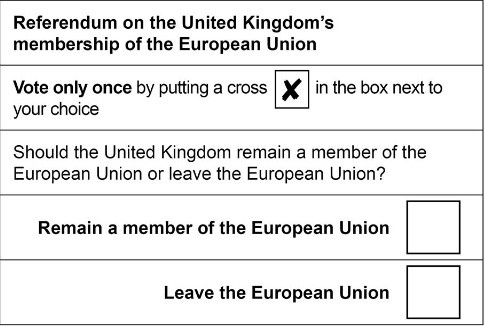 EU referendum ballot paper