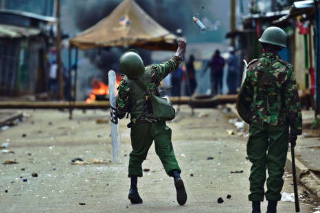 Police throws tear gas during Kenya protest