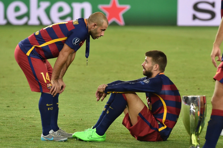 Gerard Pique and Javier Mascherano 