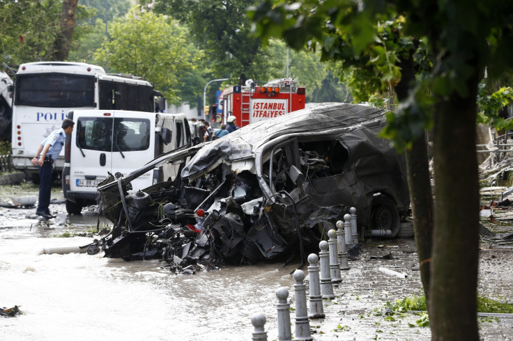 A destroyed van