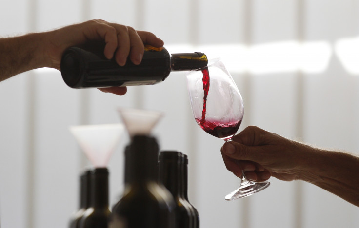 Red wine pouring