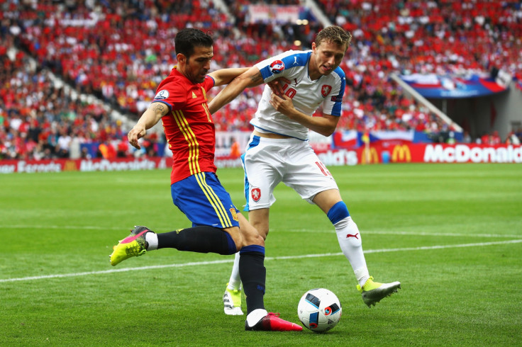 Cesc on the ball for Spain