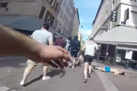 GoPro footage posted by Russian football hooligan