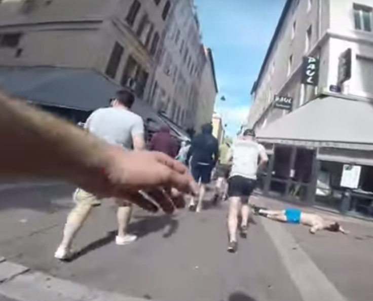 GoPro footage posted by Russian football hooligan