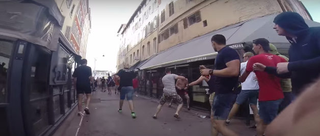 Violence flares between Russian and English football fans in Marseille