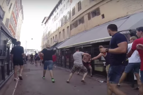 Violence flares between Russian and English football fans in Marseille