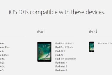 iOS 10 compatible devices list 