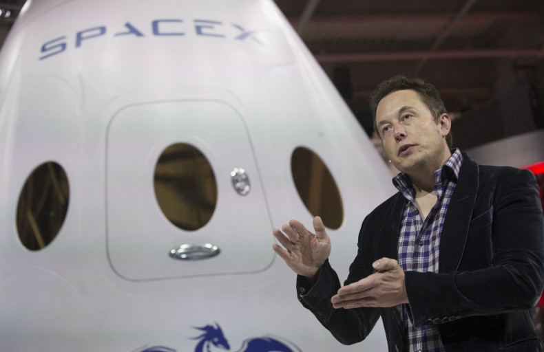 Elon Musk speaks at a SpaceX event