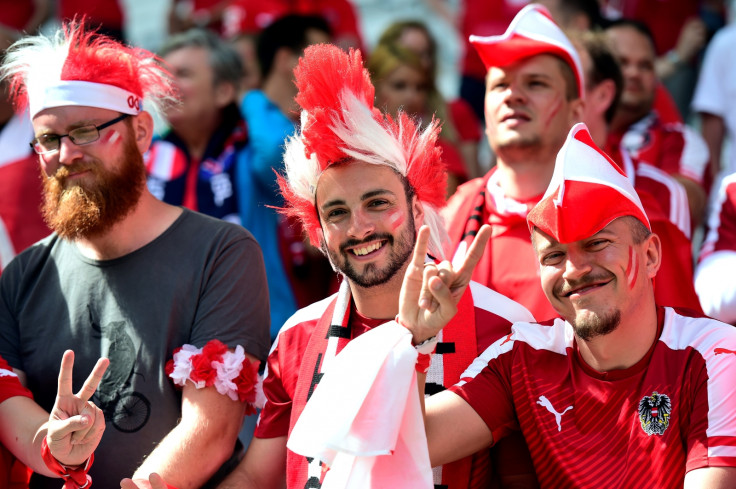 Austrian fans before kick off