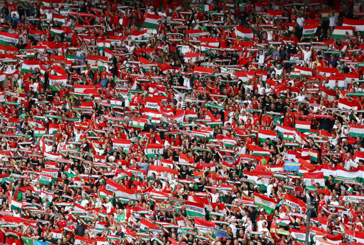 Hungarian fans inside the ground