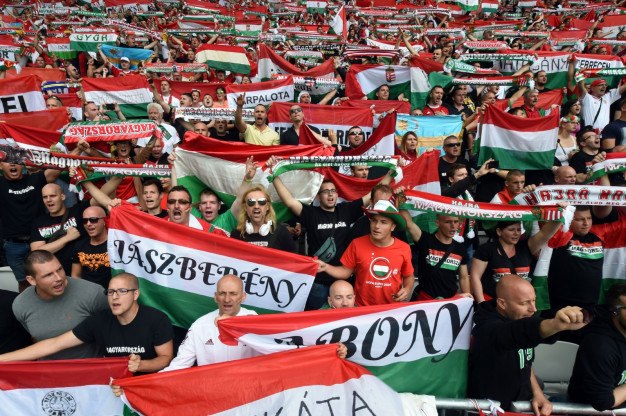 Hungary fans watch on Hungary fans watch on