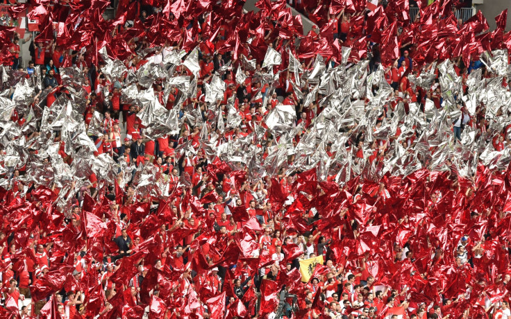 Austria's fans in the stadium