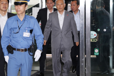 Japan governor arrives at government offices