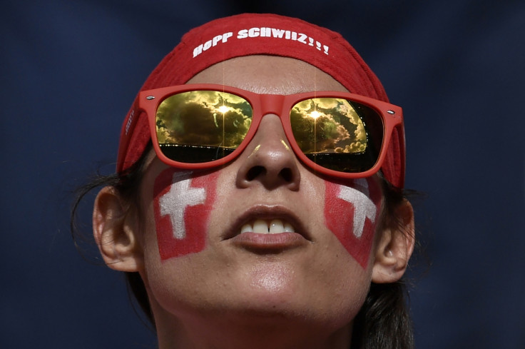 A Swiss fan in the stands