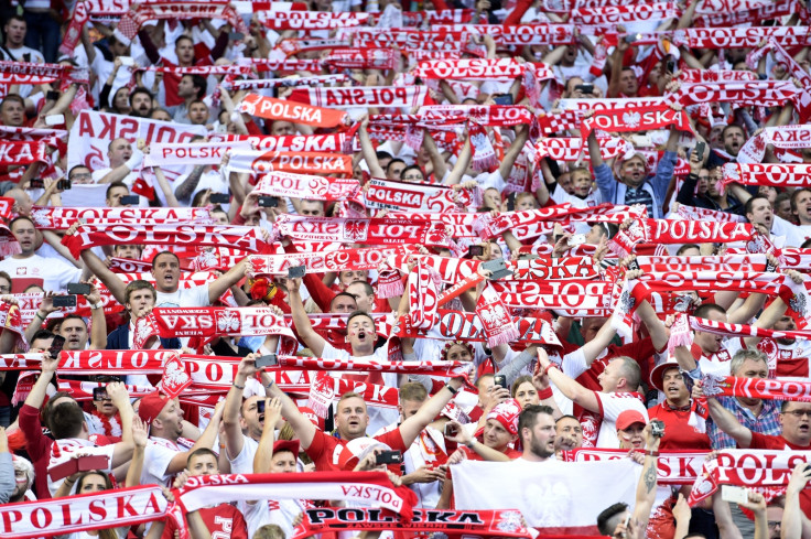 Polish scarfs inside the stadium