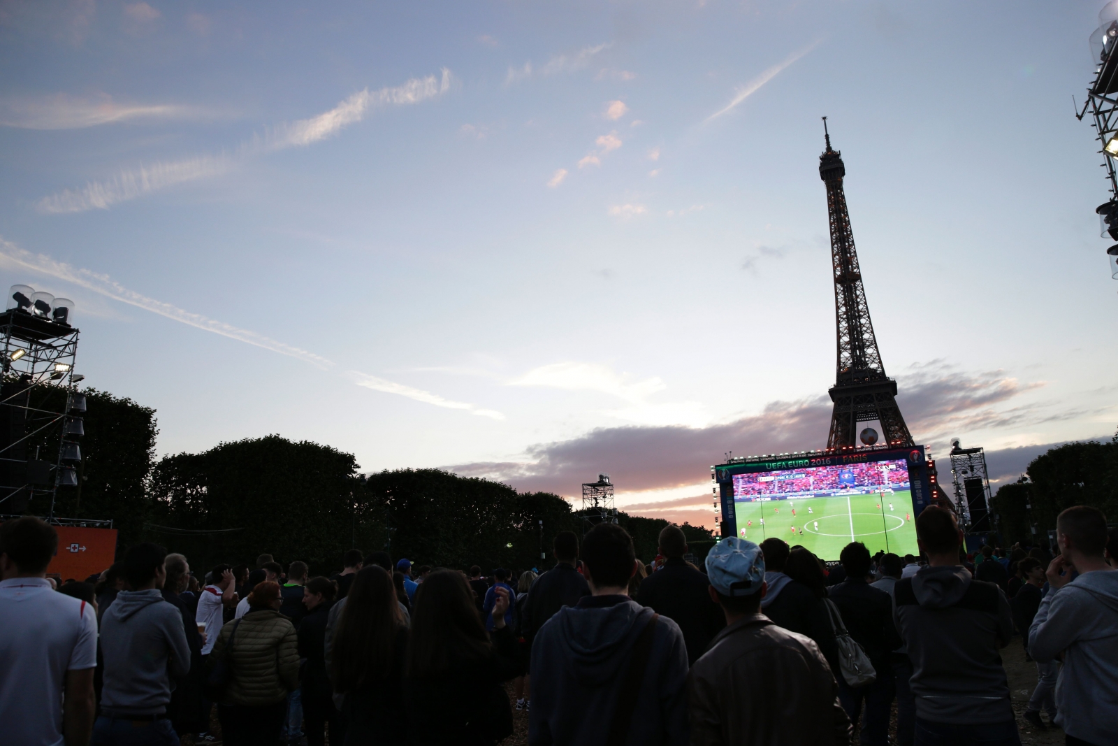 Fans watching the game in Paris Fans watching the game in Paris
