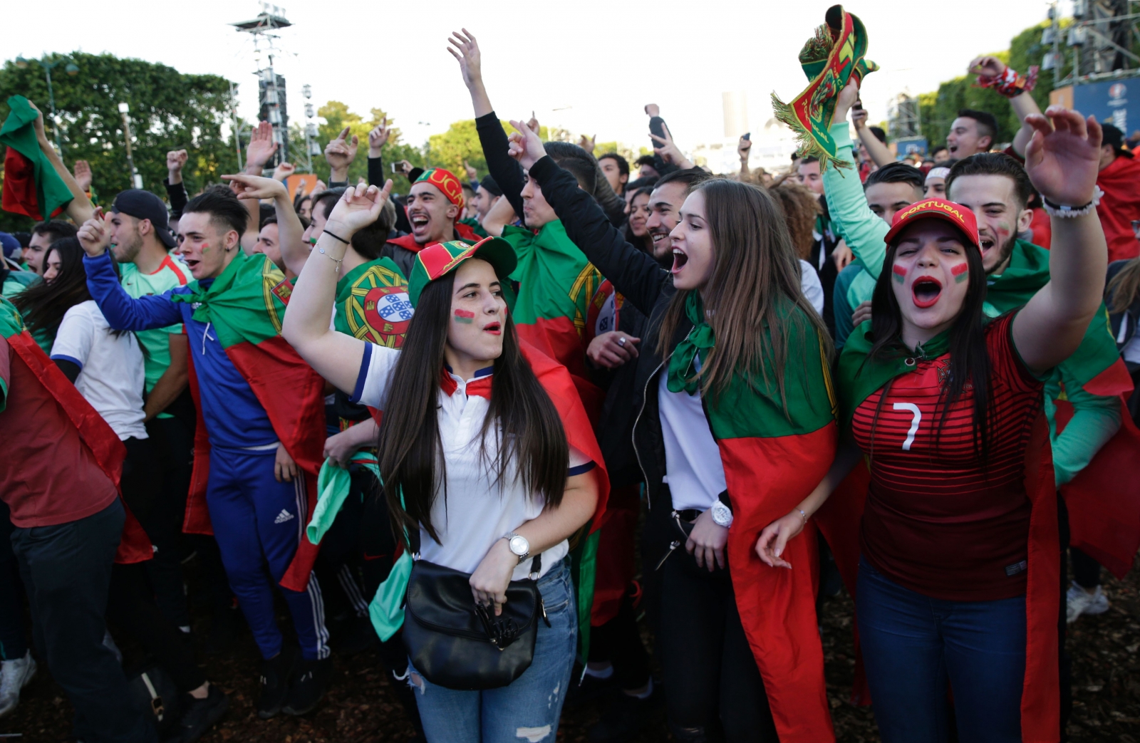 Portugal fans watching the big game Portugal fans watching the big game
