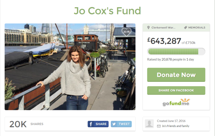 Jo Cox GoFundMe