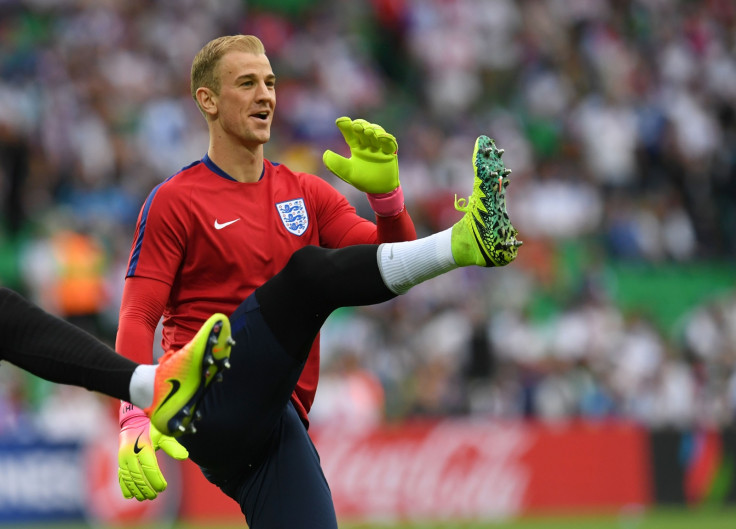 Joe Hart warming up before kick-off