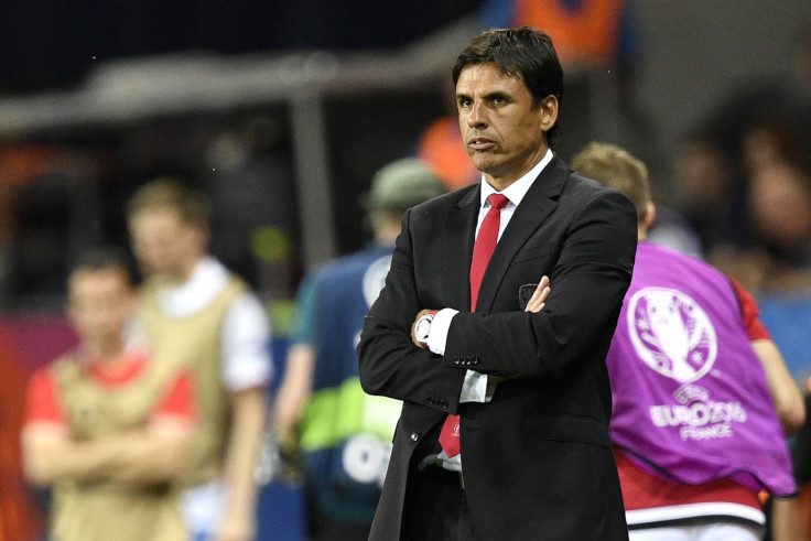 Chris Coleman watches on