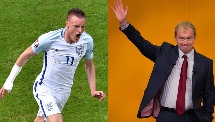 Jamie Vardy and Tim Farron