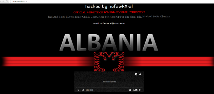 Albanian hacker deface Romanian Football Federation website after Euro 2016 match