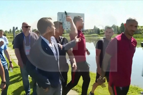 Euro 2016: Portugal captain Cristiano Ronaldo throws microphone in lake after asked if he is ready for Hungary clash