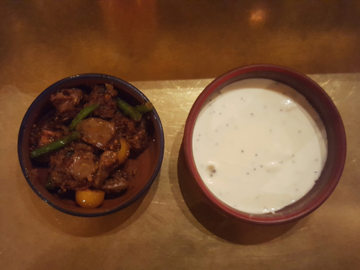 Duck heart chukka and yoghurt at Hoppers