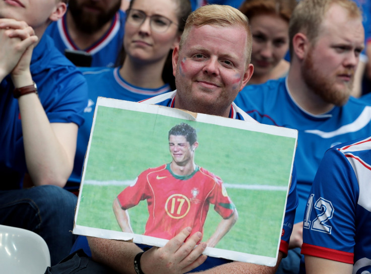 An Iceland fan taunts Ronaldo