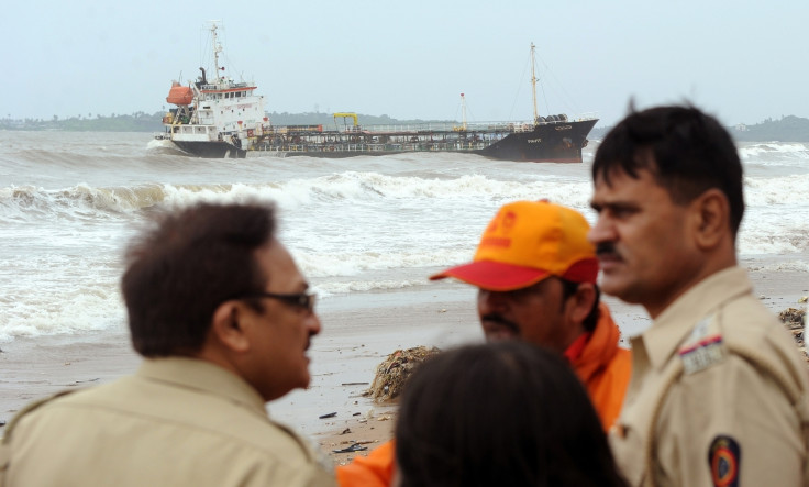 Abandoned ship off Mumbai coast