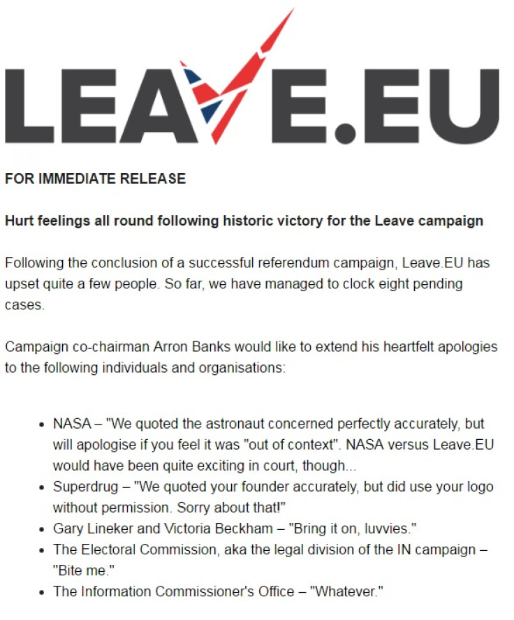 Leave.EU statement