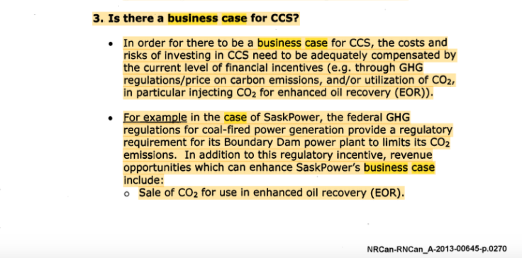 Canadian briefing on CCS to UK diplomatic mission 2013