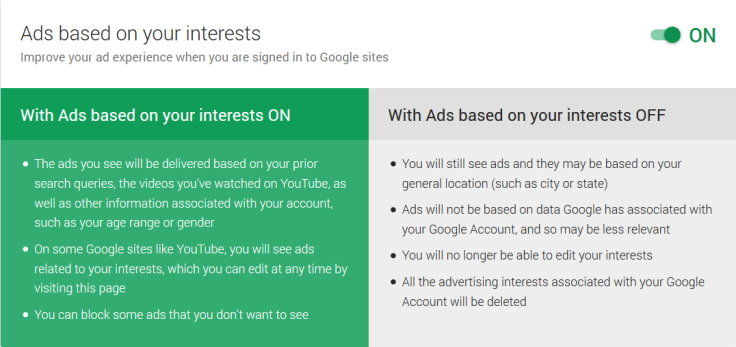 Ad interests - Google 