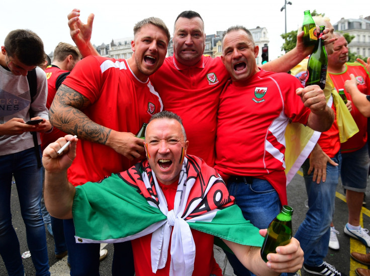 The Welsh fans before the game