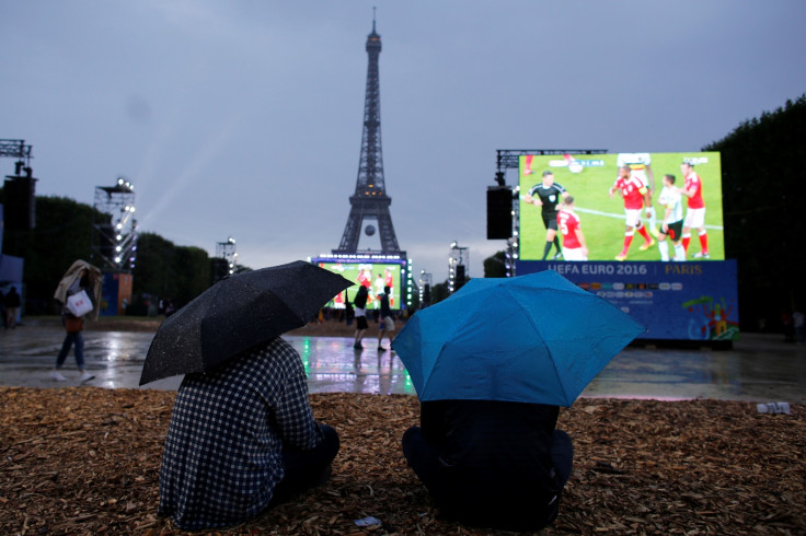 Fans watch the game in Paris