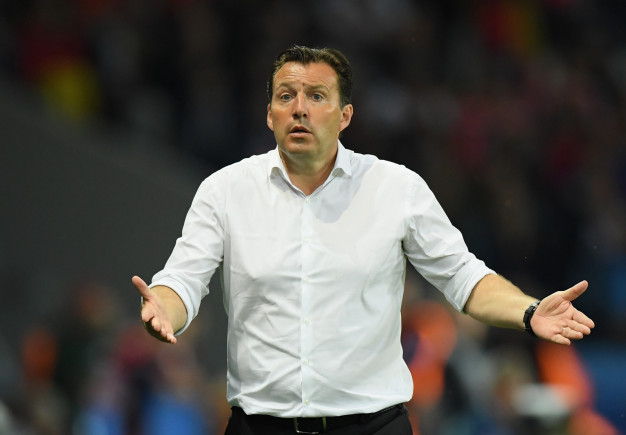 Marc Wilmots looks on Marc Wilmots looks on