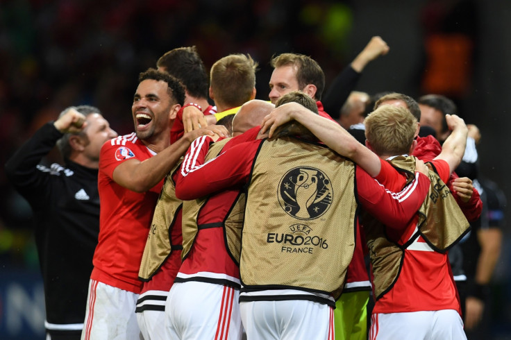 Wales celebrate in Lille