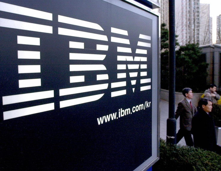 IBM logo and pedestrians