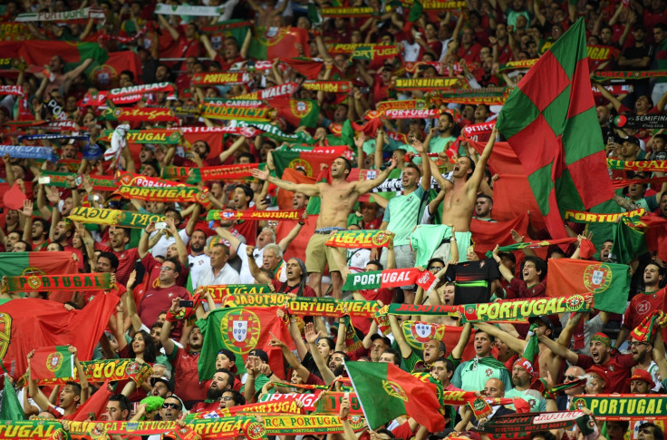 Portugal fans cheer their side on